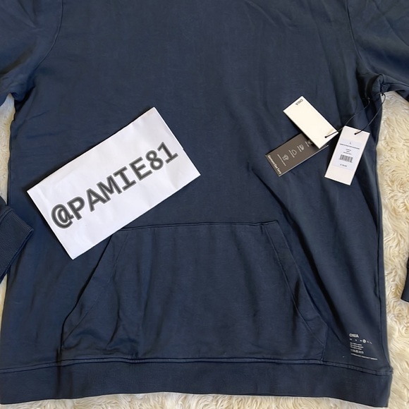 ONIA Men’s Blue/Gray Garment Dye French Terry Pullover  Hoodie Size L NWT - Picture 5 of 13